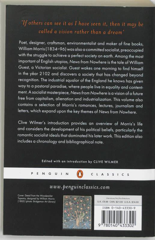 Rückseitencover News from Nowhere and Other Writings