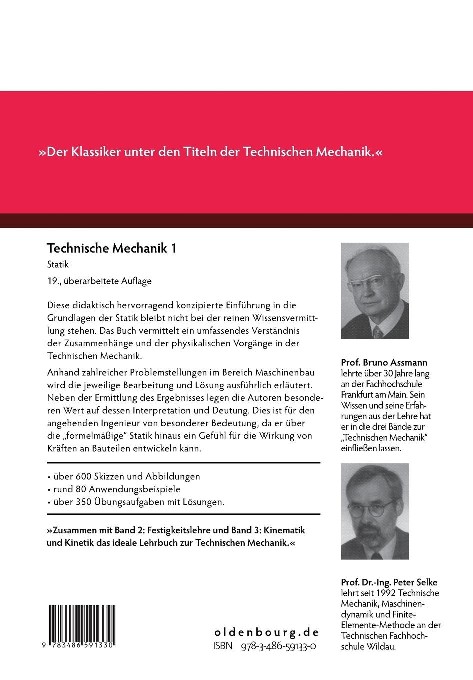 Rückseitencover Technische Mechanik 1