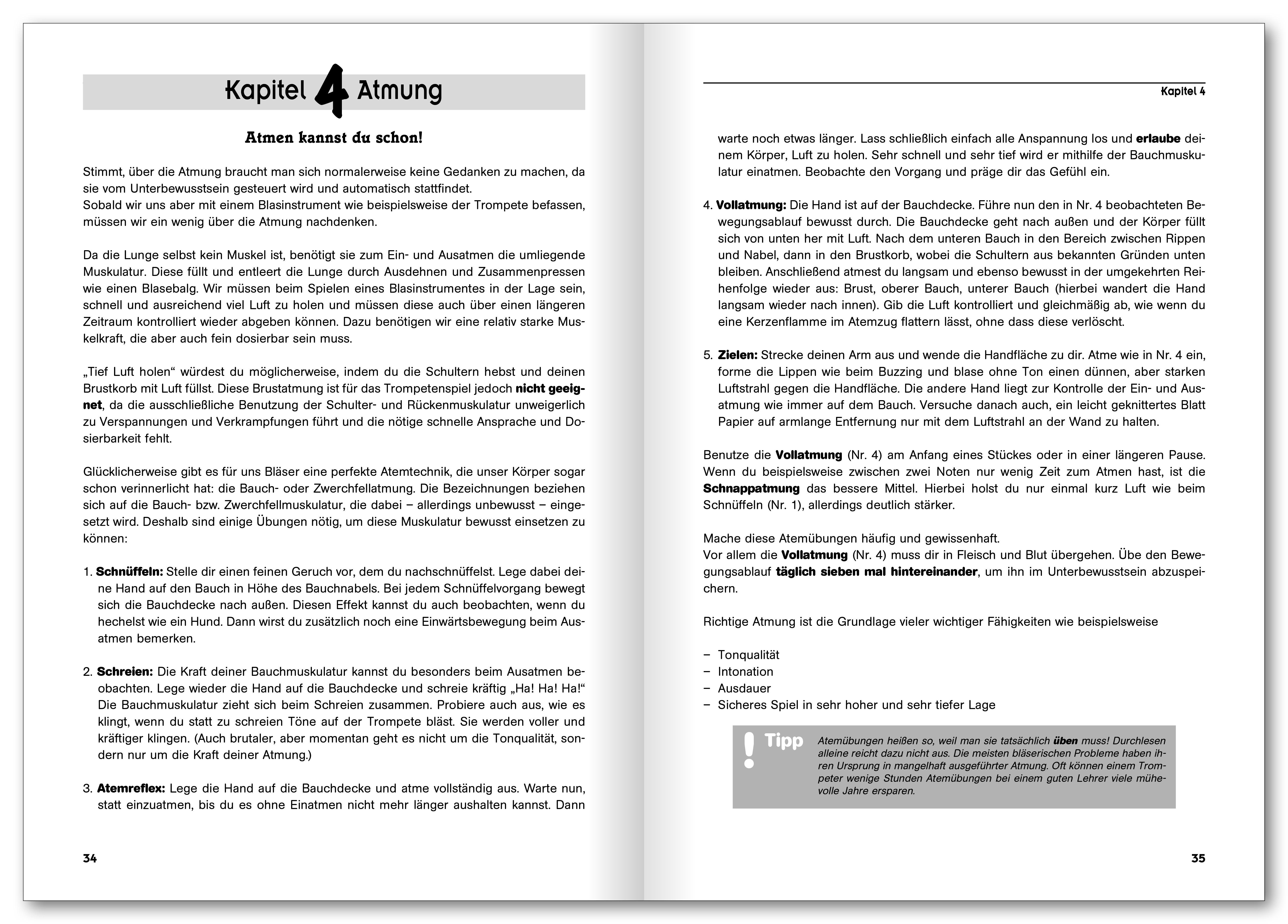 Beispielinhalt (Bild) Das Trompetenbuch