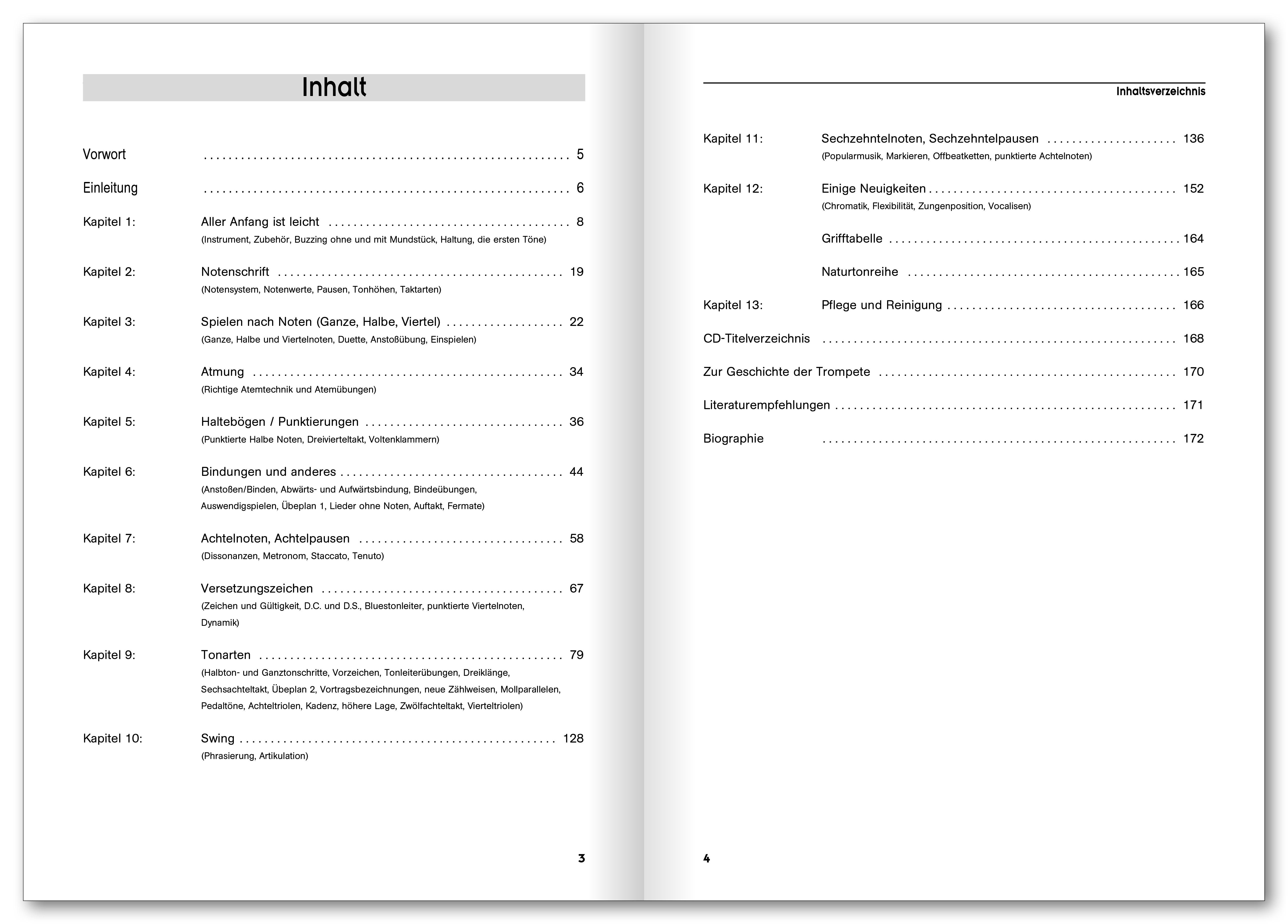 Beispielinhalt (Bild) Das Trompetenbuch