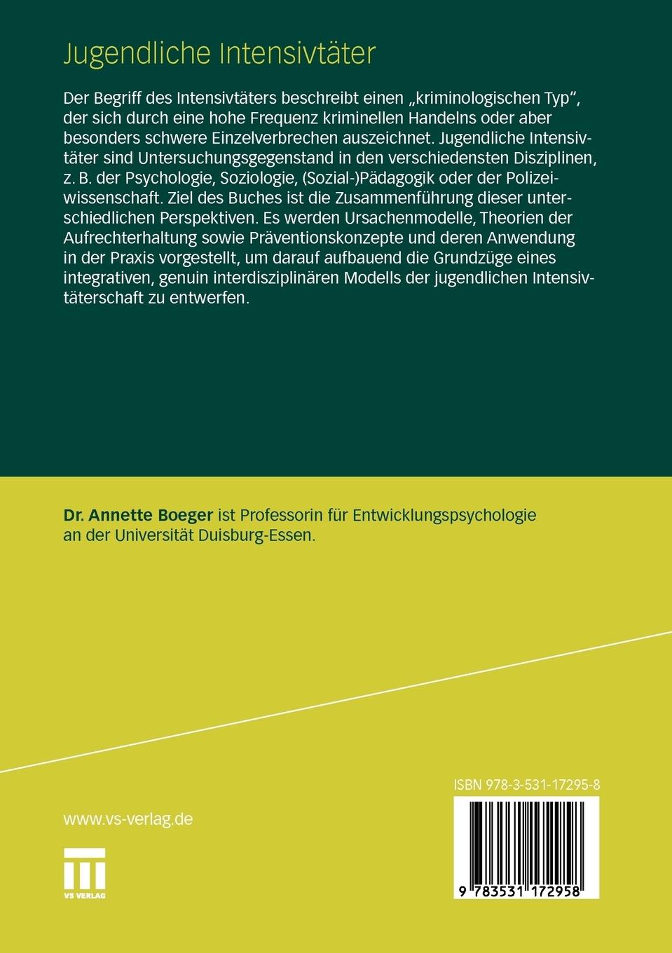 Rückseitencover Jugendliche Intensivtäter
