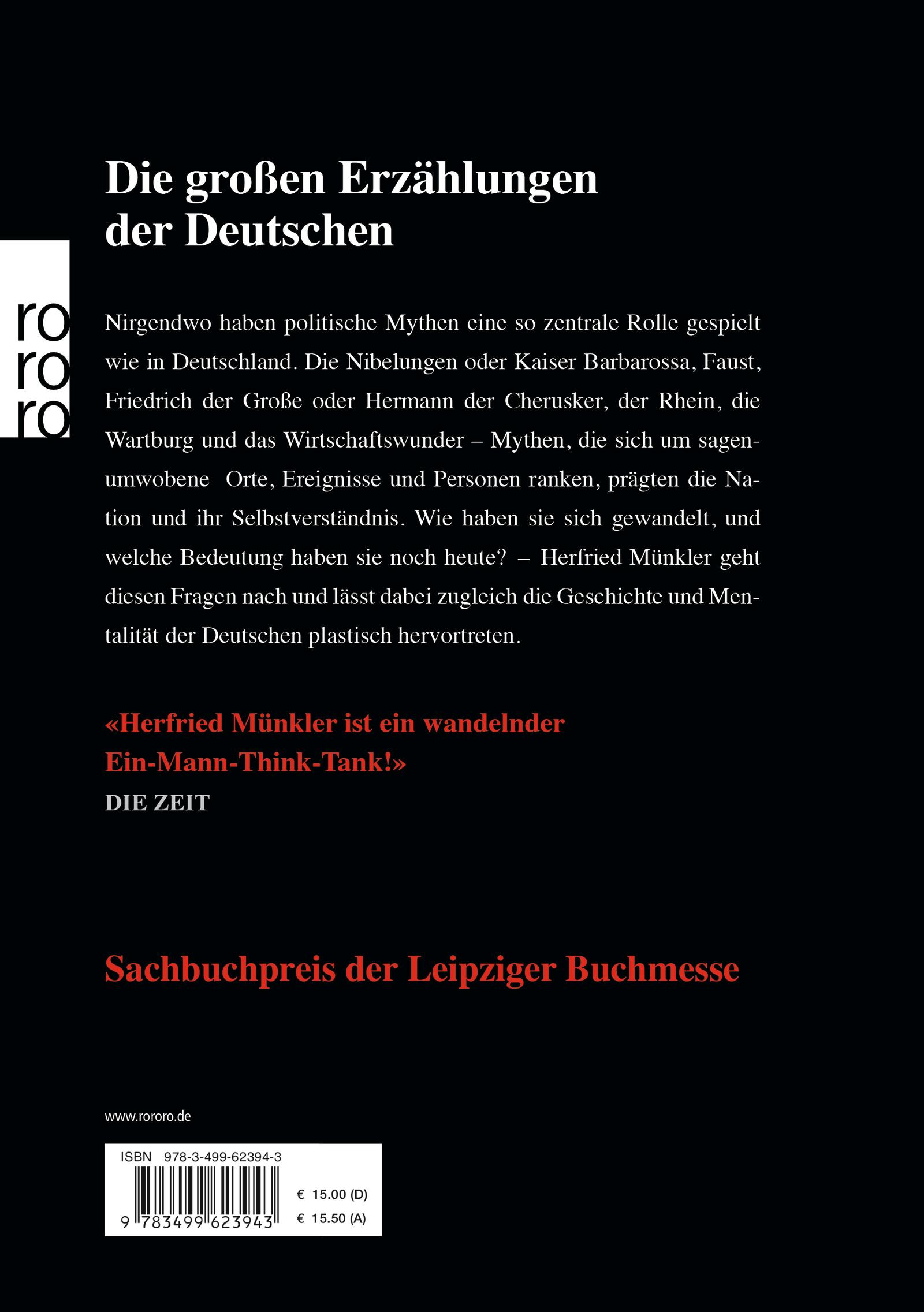 Rückseitencover Die Deutschen und ihre Mythen