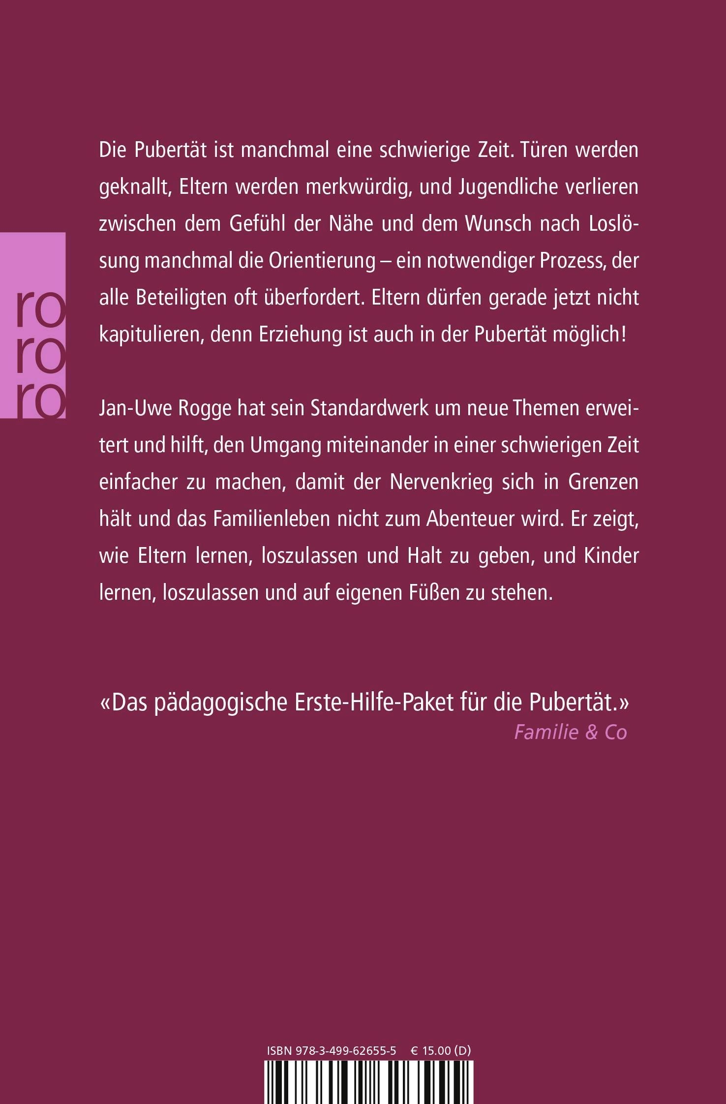 Rückseitencover Pubertät - Loslassen und Haltgeben