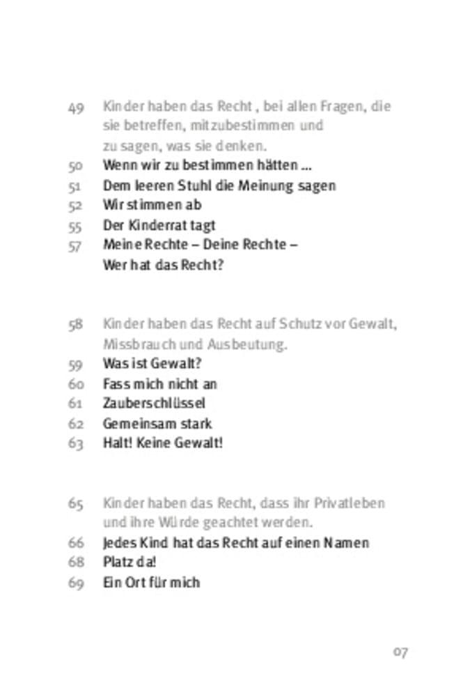 Beispielinhalt (Bild) Die 50 besten Spiele zu den Kinderrechten