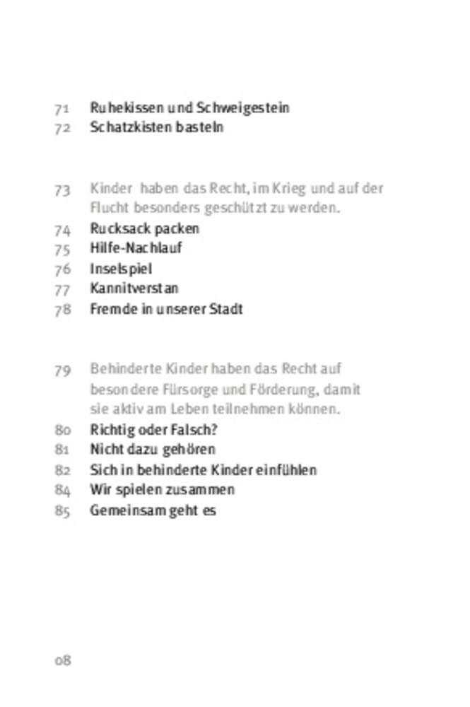 Beispielinhalt (Bild) Die 50 besten Spiele zu den Kinderrechten