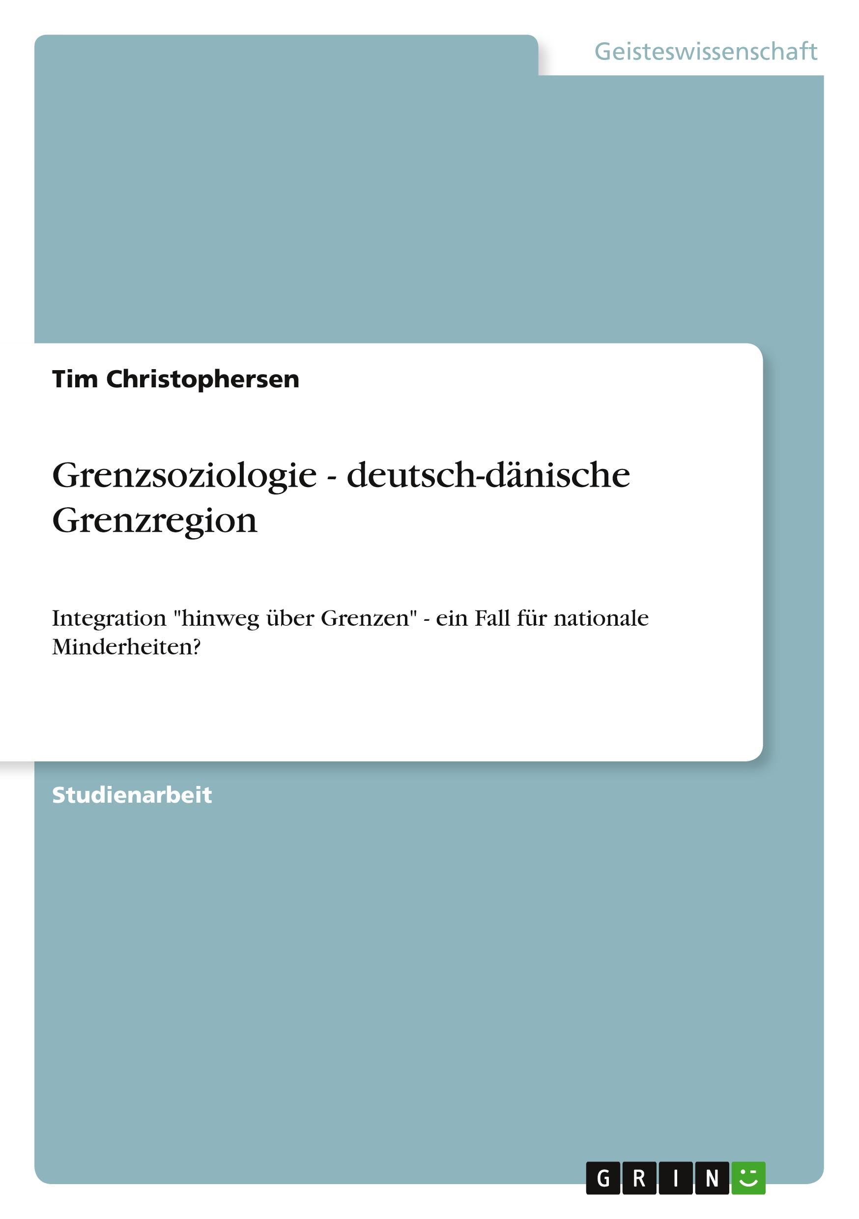 Vorderes Coverbild Grenzsoziologie - deutsch-dänische Grenzregion