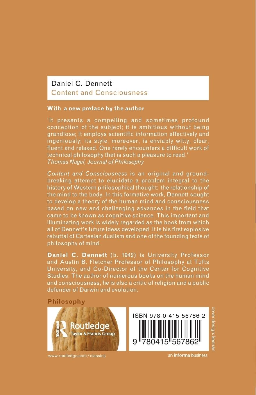 Rückseitencover Content and Consciousness