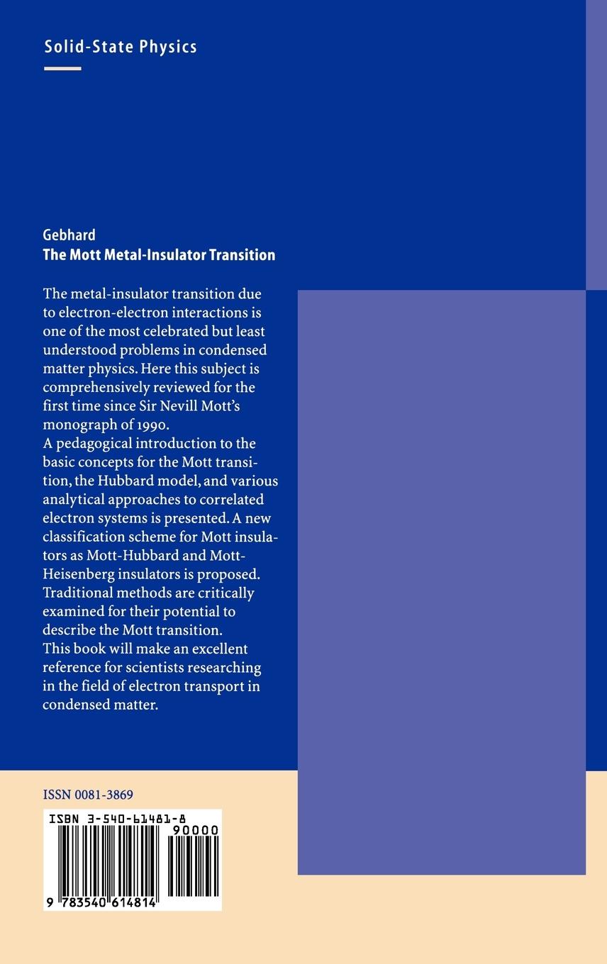 Rückseitencover The Mott Metal-Insulator Transition