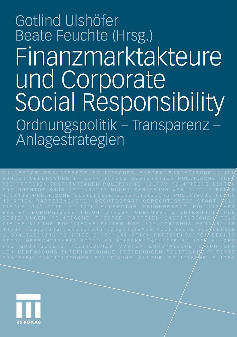 Vorderes Coverbild Finanzmarktakteure und Corporate Social Responsibility