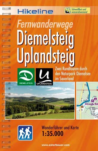 Vorderes Coverbild Hikeline Wanderführer Fernwanderwege Diemelsteig Uplandsteig