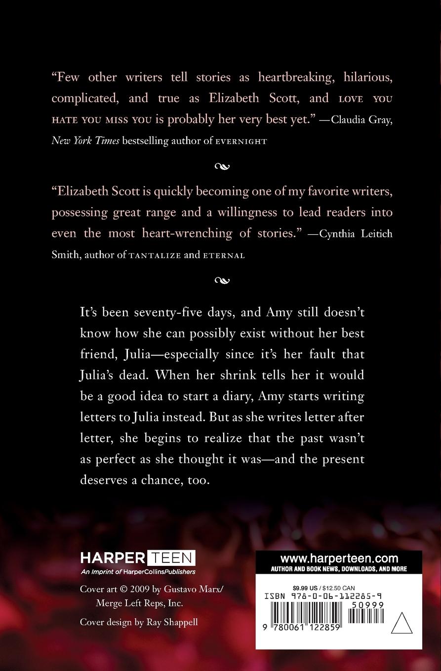 Rückseitencover Love You Hate You Miss You