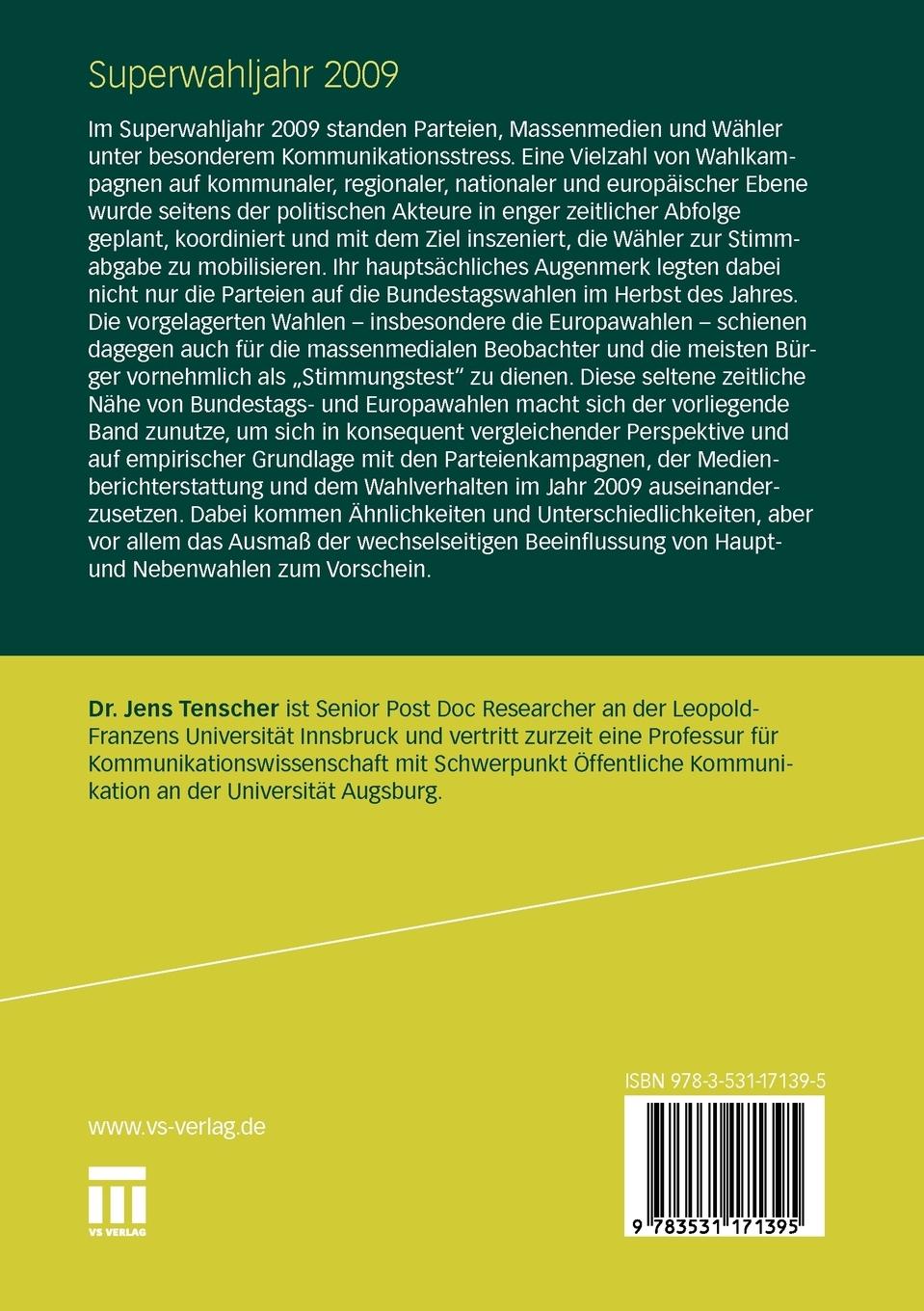 Rückseitencover Superwahljahr 2009