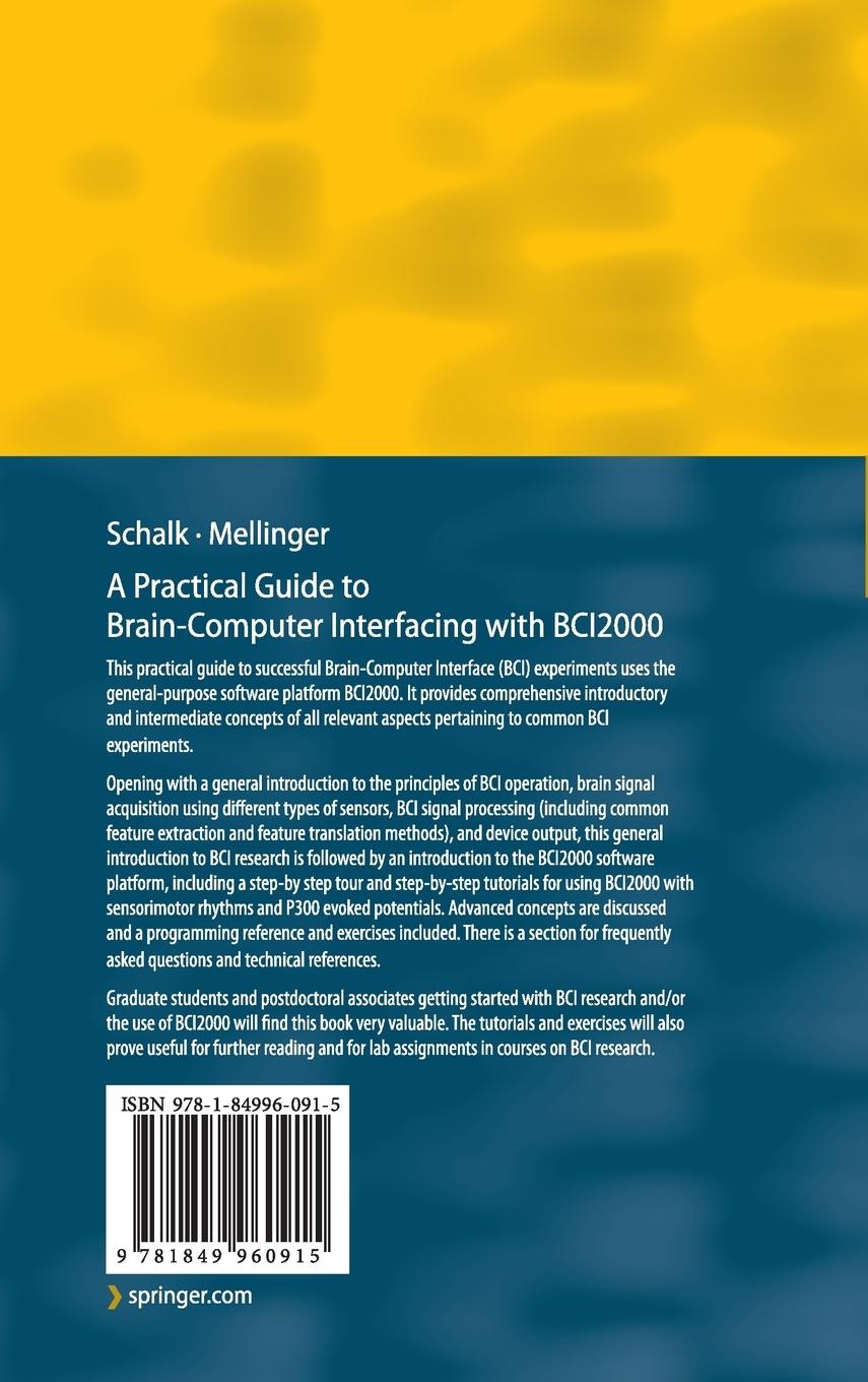 Rückseitencover A Practical Guide to Brain-Computer Interfacing with BCI2000