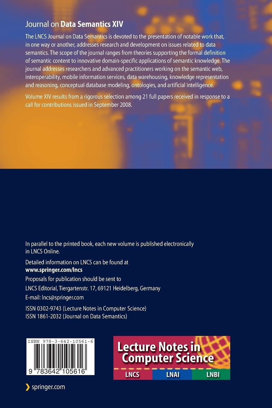 Rückseitencover Journal on Data Semantics XIV