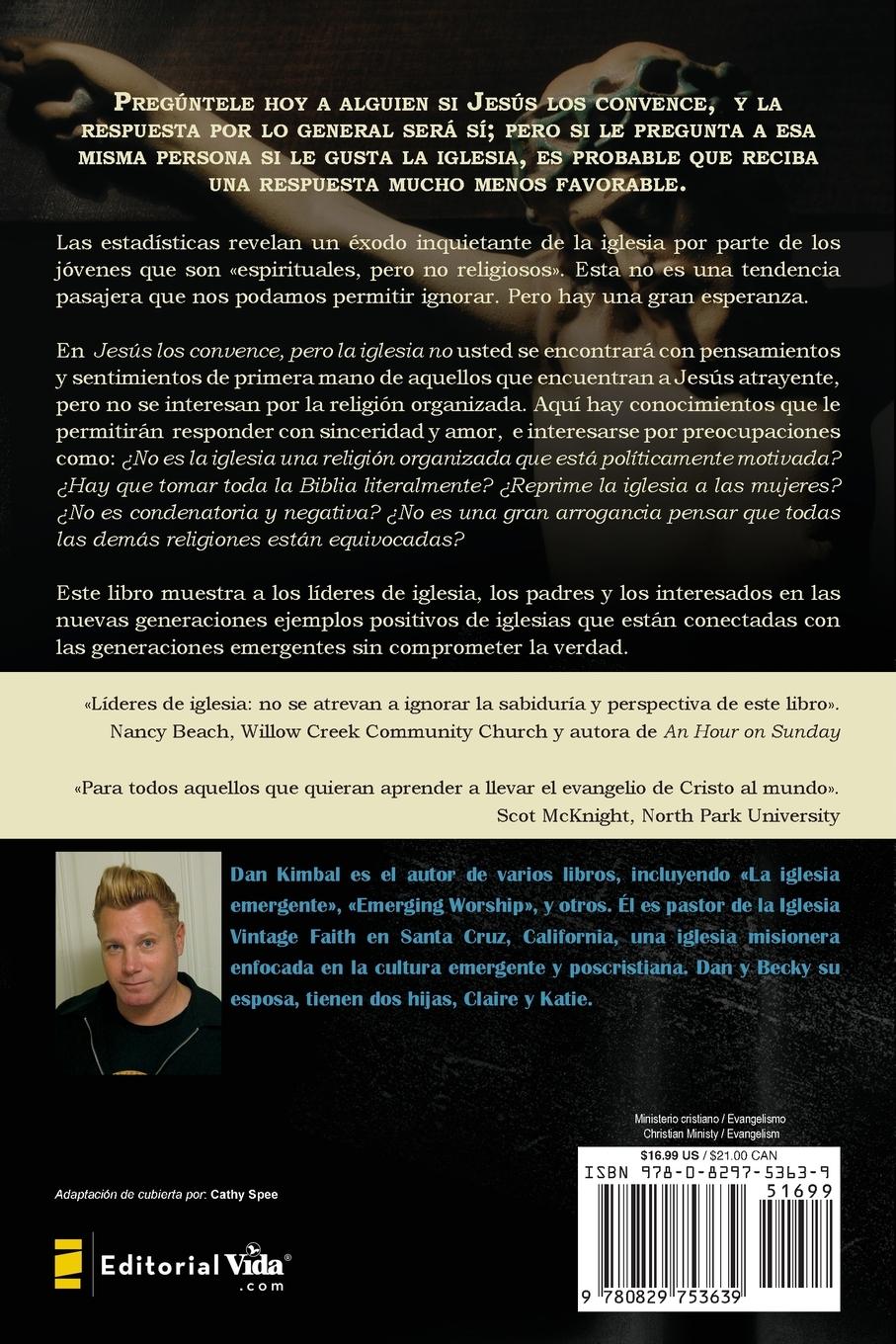 Rückseitencover Jesús los convence, pero la iglesia no