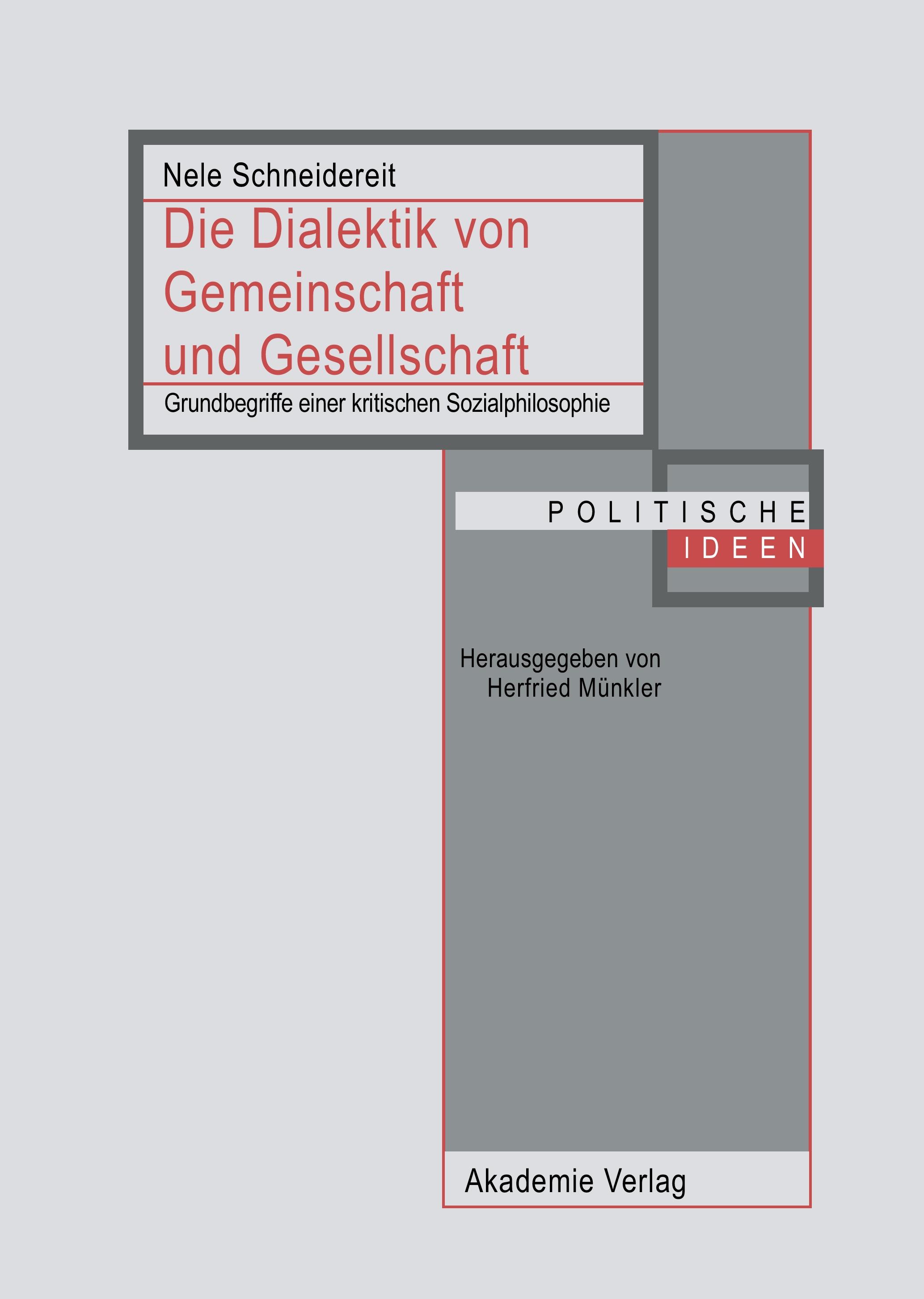 Vorderes Coverbild Die Dialektik von Gemeinschaft und Gesellschaft