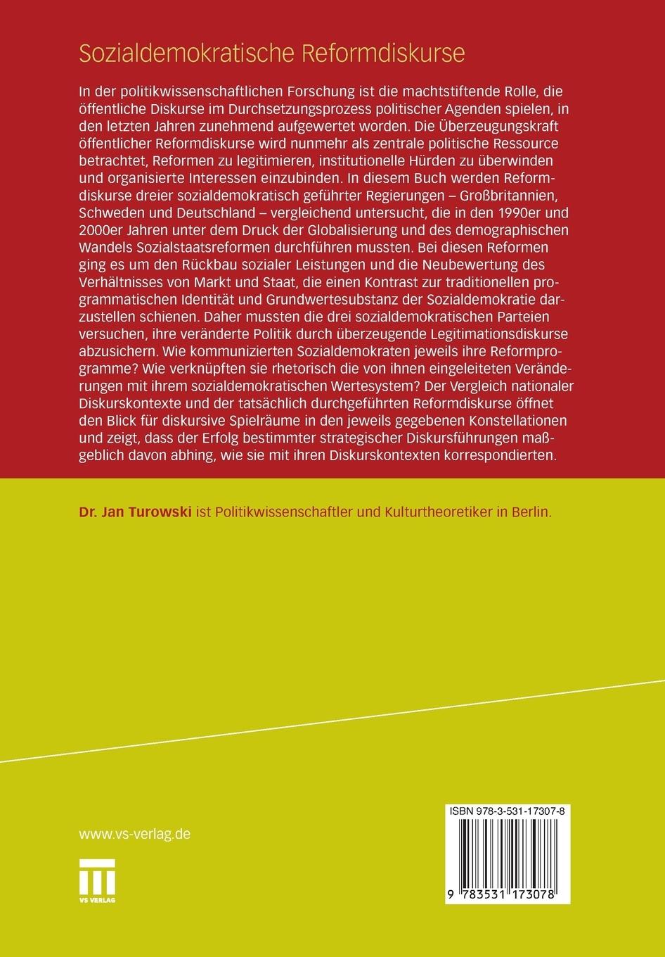 Rückseitencover Sozialdemokratische Reformdiskurse