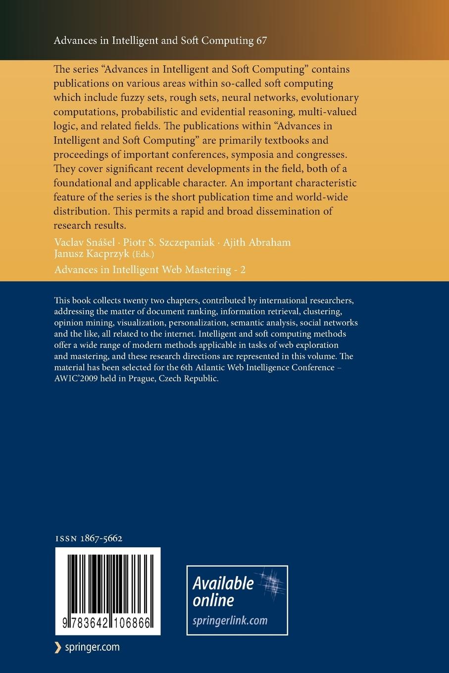 Rückseitencover Advances in Intelligent Web Mastering - 2