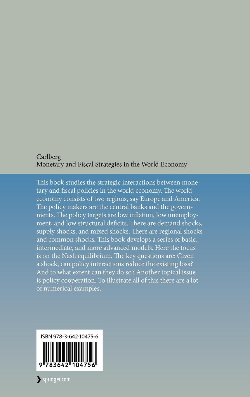Rückseitencover Monetary and Fiscal Strategies in the World Economy