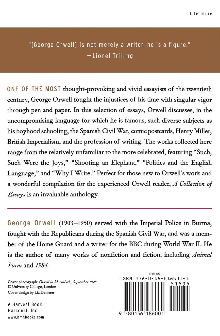 Rückseitencover Collection of Essays