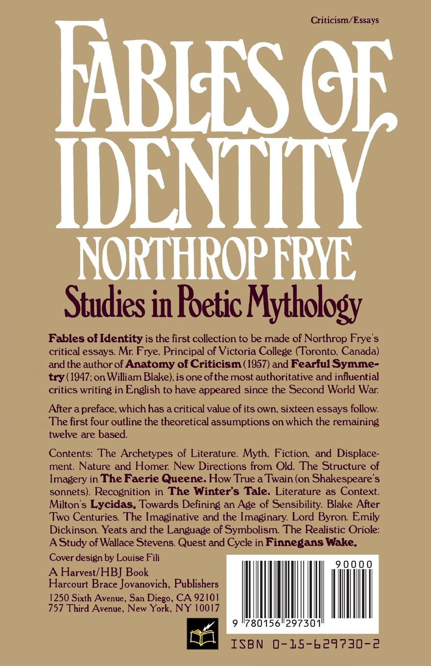 Rückseitencover Fables of Identity