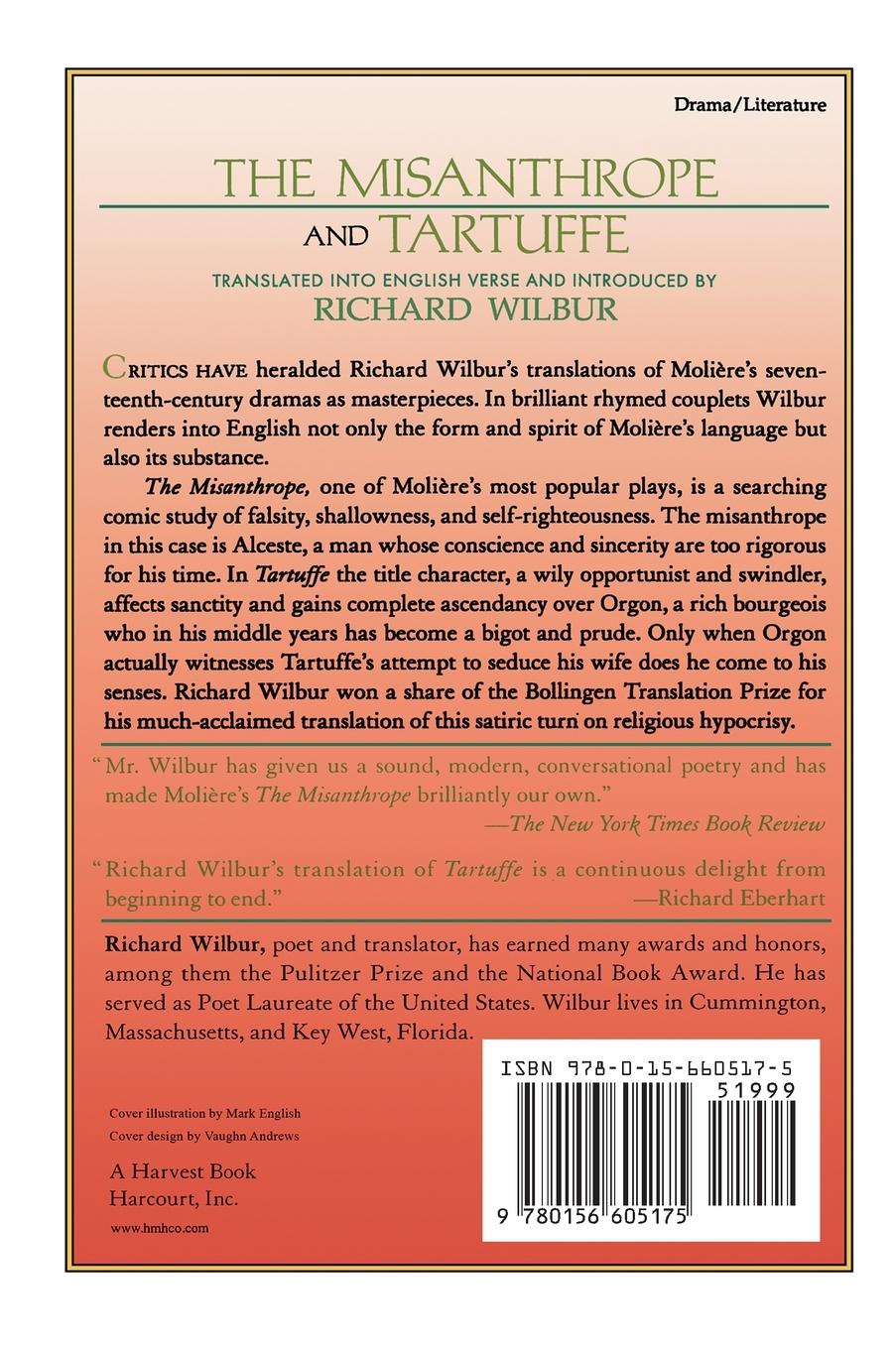 Rückseitencover The Misanthrope and Tartuffe, by Molière