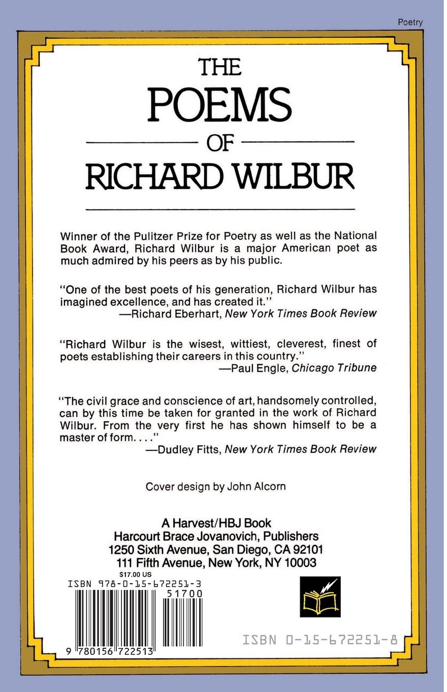 Rückseitencover The Poems of Richard Wilbur