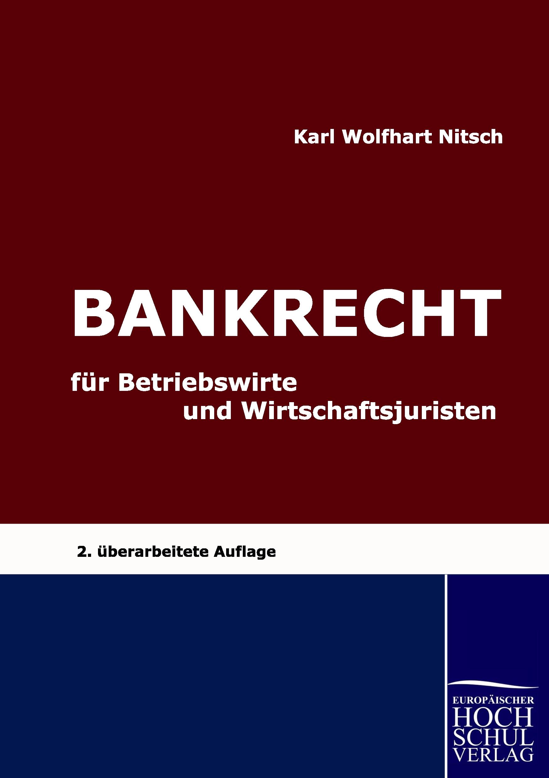 Vorderes Coverbild Bankrecht für Betriebswirte und Wirtschaftsjuristen