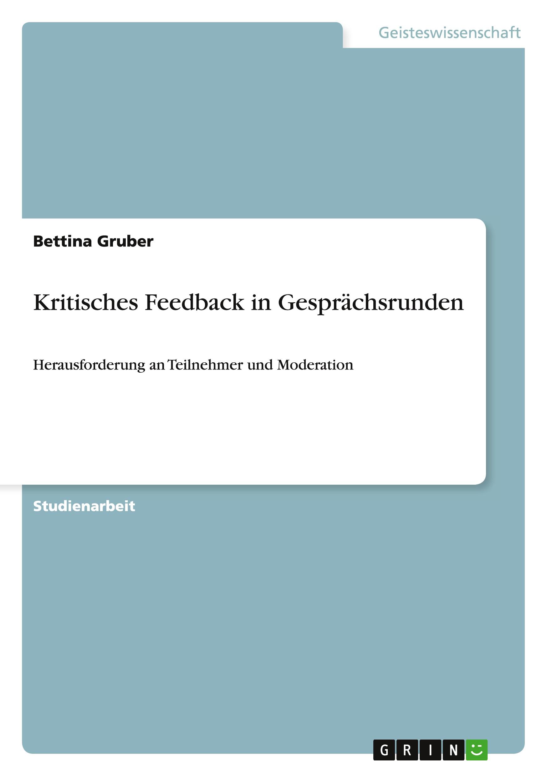Vorderes Coverbild Kritisches Feedback in Gesprächsrunden