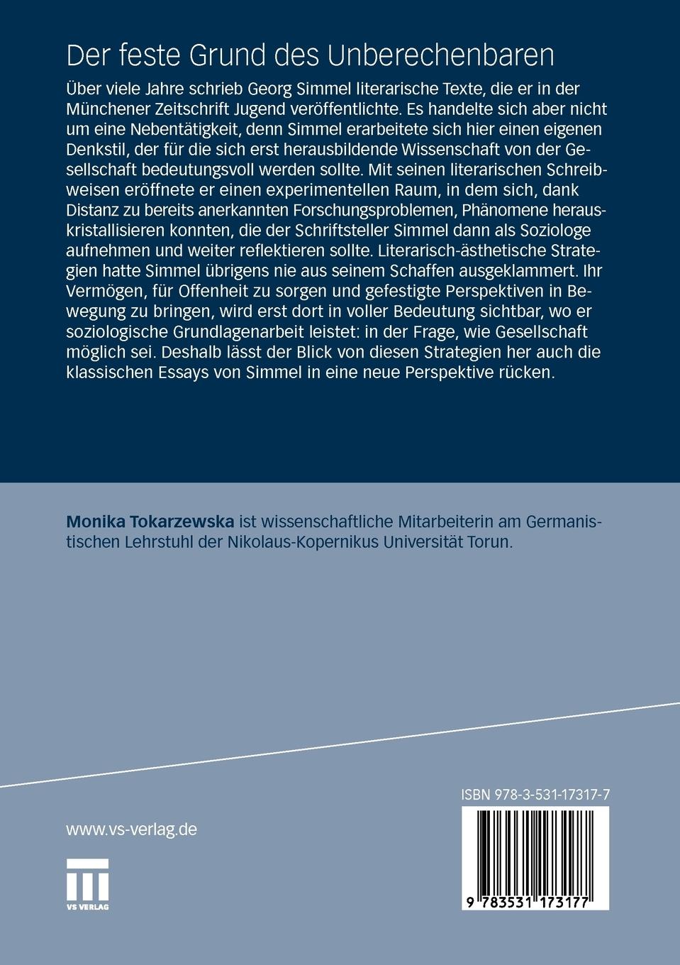 Rückseitencover Der feste Grund des Unberechenbaren