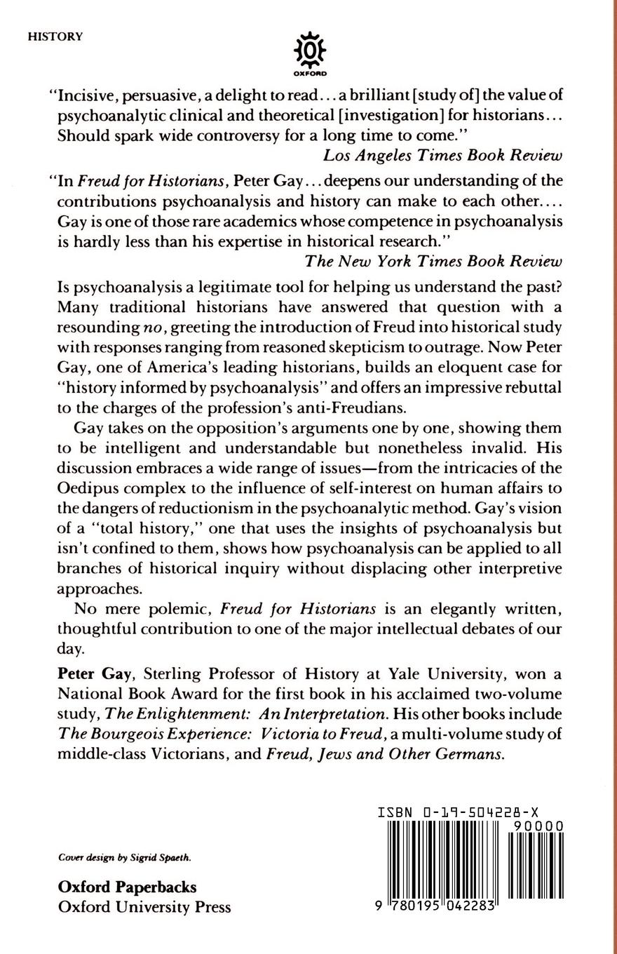 Rückseitencover Freud for Historians