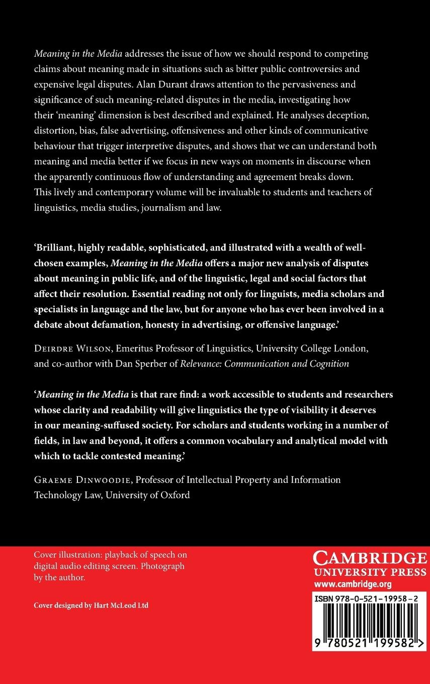 Rückseitencover Meaning in the Media