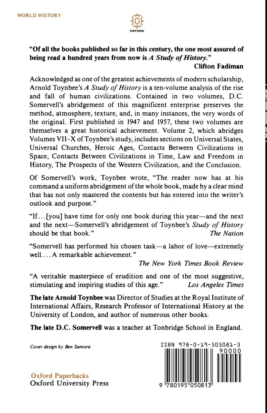 Rückseitencover A Study of History