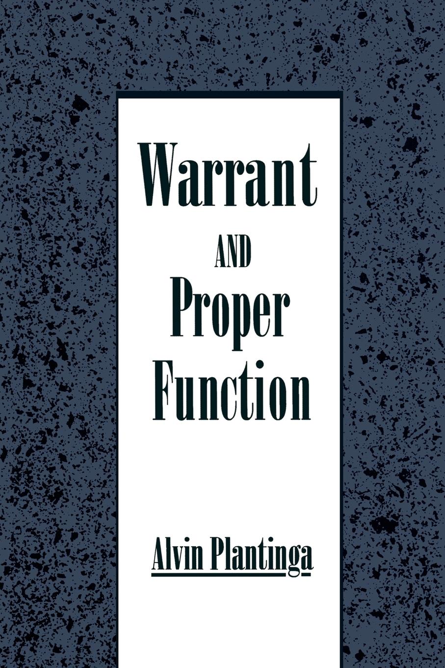 Vorderes Coverbild Warrant and Proper Function