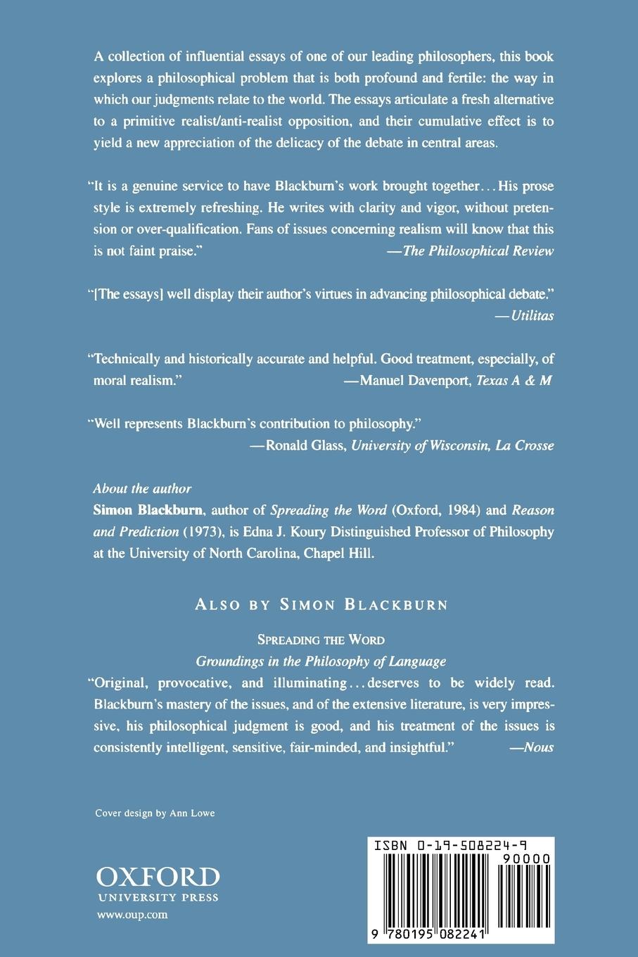 Rückseitencover Essays in Quasi-Realism