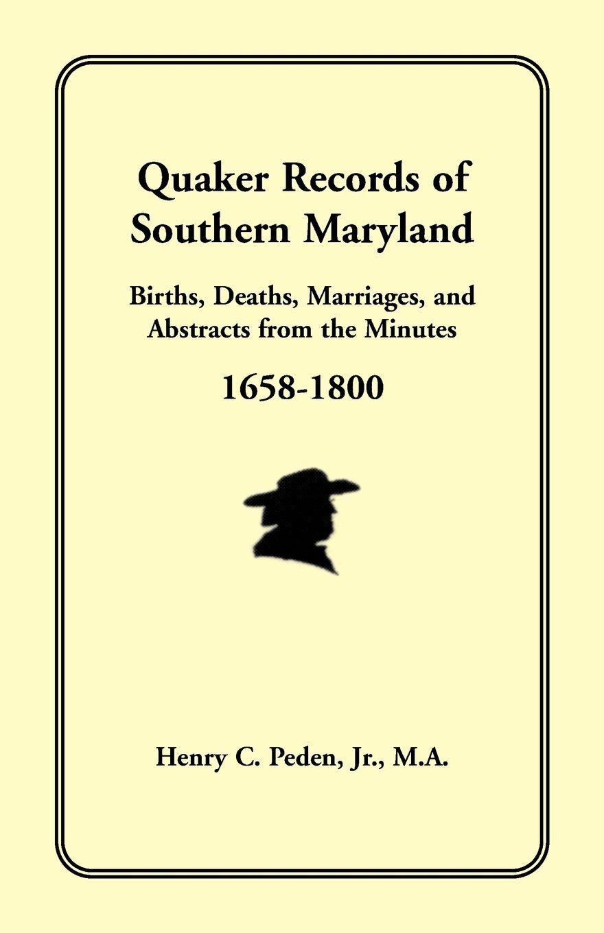 Vorderes Coverbild Quaker Records of Southern Maryland, 1658-1800