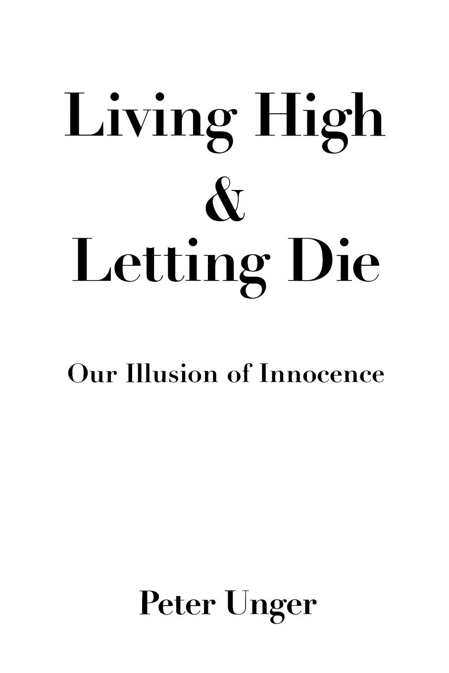 Vorderes Coverbild Living High and Letting Die