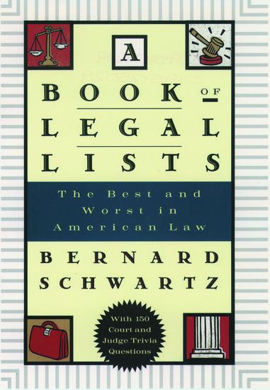 Vorderes Coverbild A Book of Legal Lists