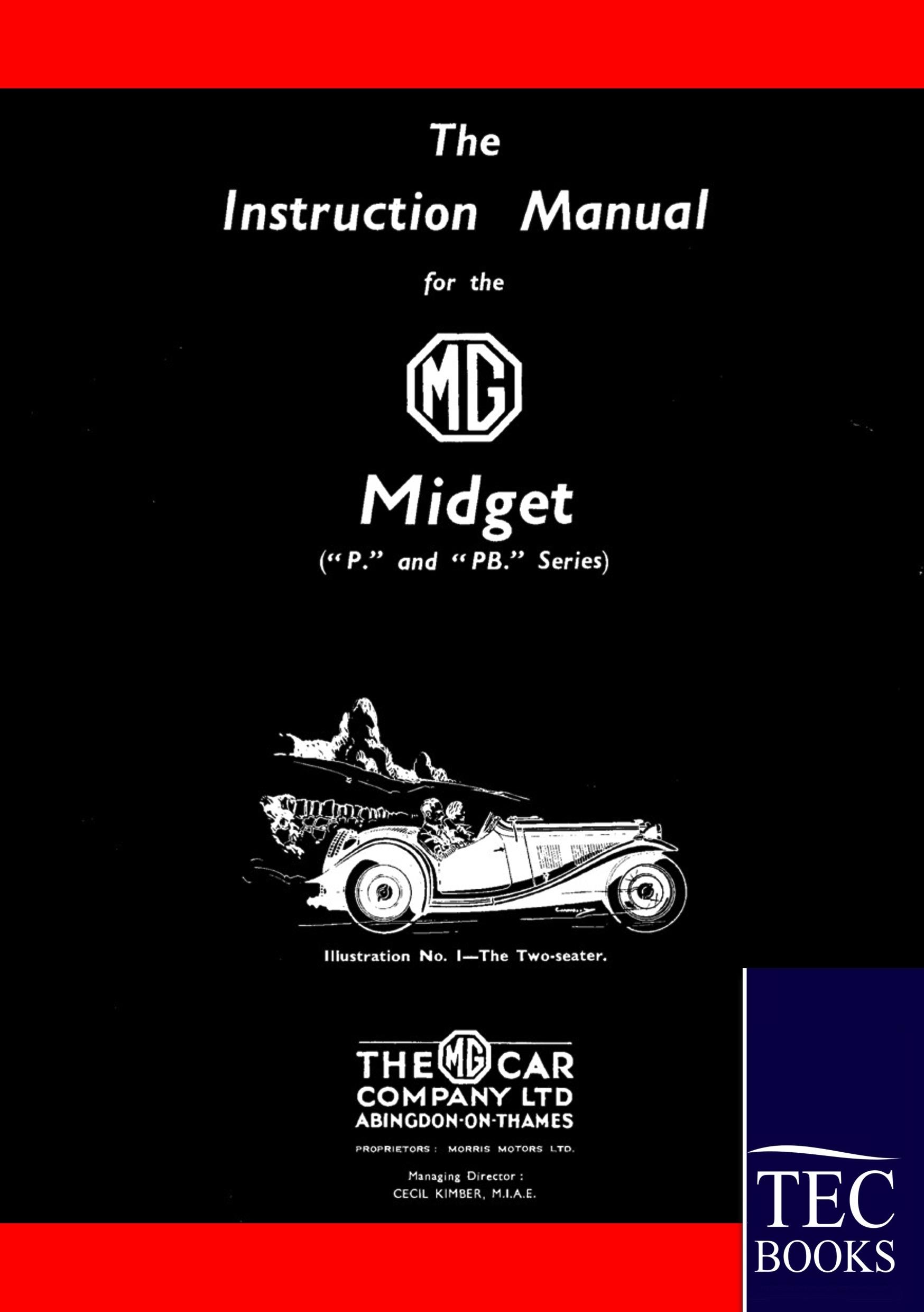 Vorderes Coverbild Instruction Manual for the MG Midget (P/PB Series)
