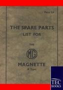 Vorderes Coverbild Spare Parts Lists for the MG Magnette
