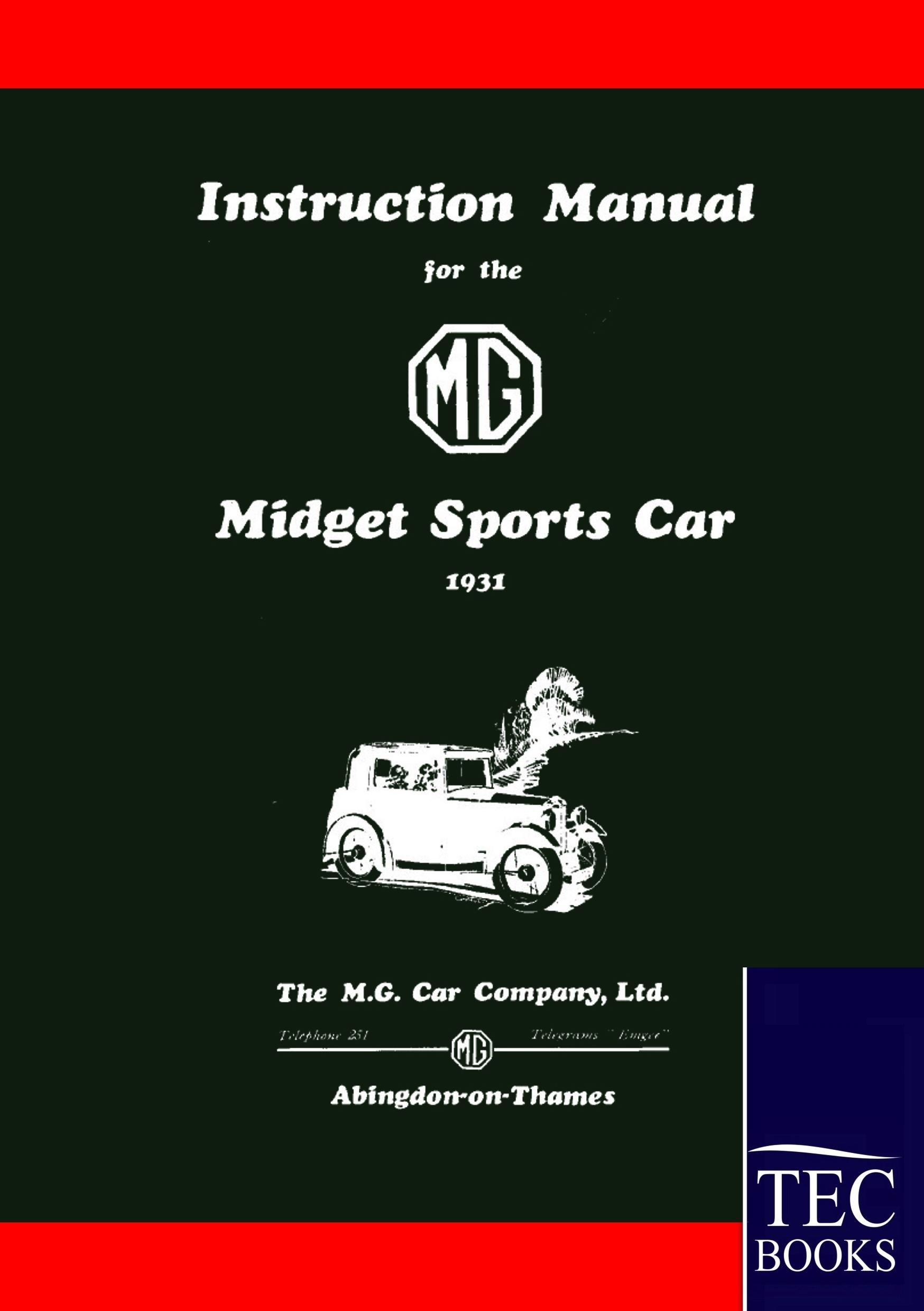Vorderes Coverbild Instruction Manual for the MG Midget Sports Car