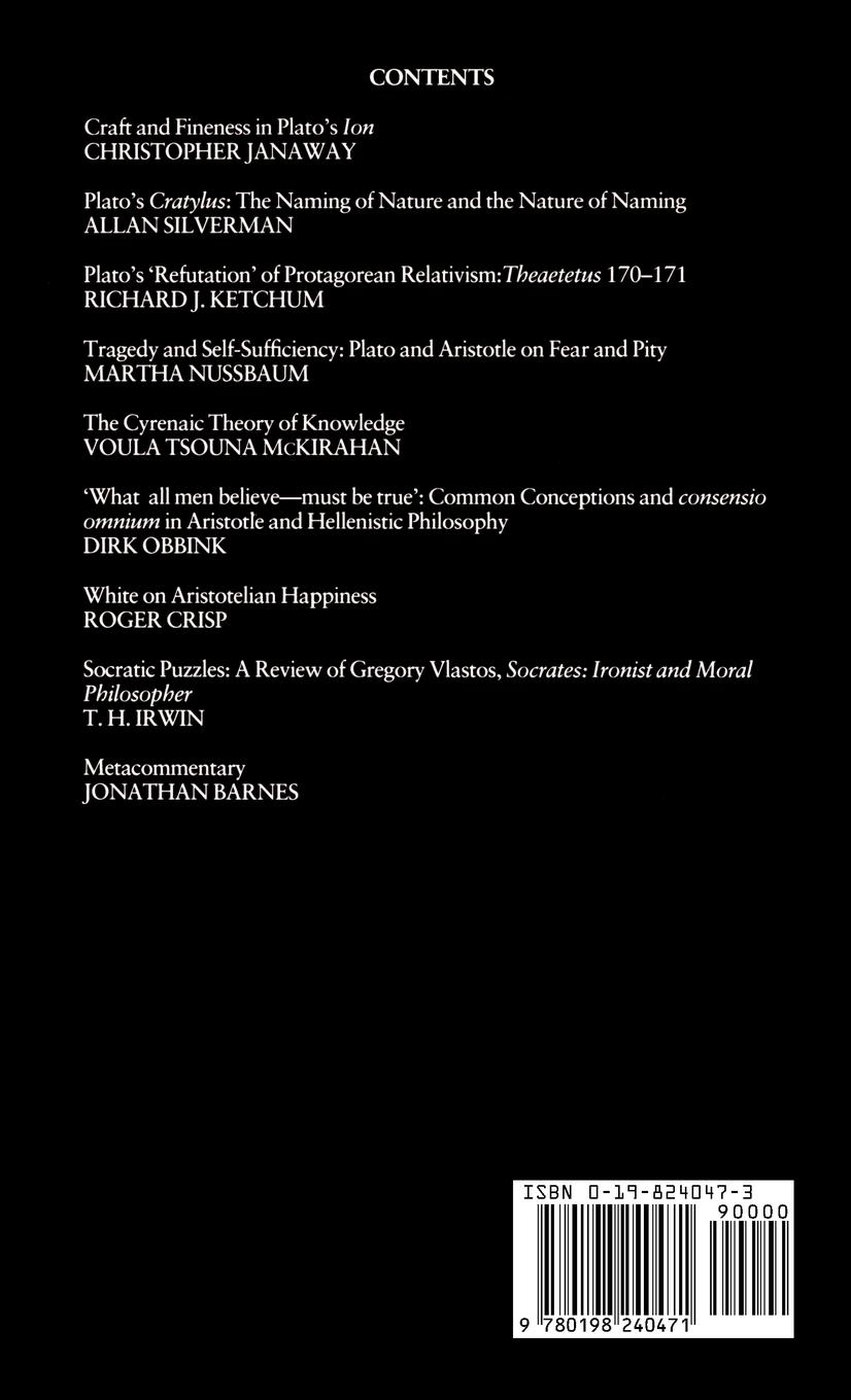 Rückseitencover Oxford Studies in Ancient Philosophy