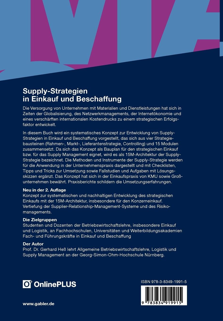 Rückseitencover Supply-Strategien in Einkauf und Beschaffung