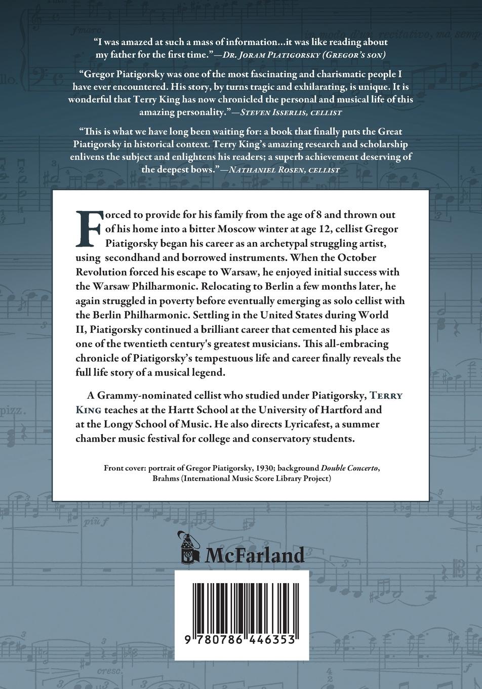 Rückseitencover Gregor Piatigorsky