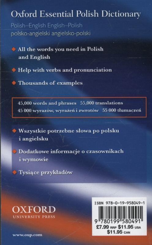 Rückseitencover Oxford Essential Polish Dictionary