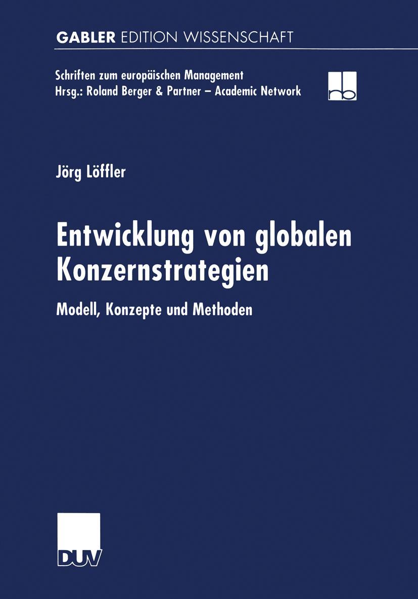 Vorderes Coverbild Entwicklung von globalen Konzernstrategien