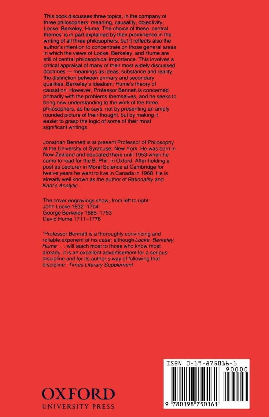 Rückseitencover Locke, Berkeley, Hume