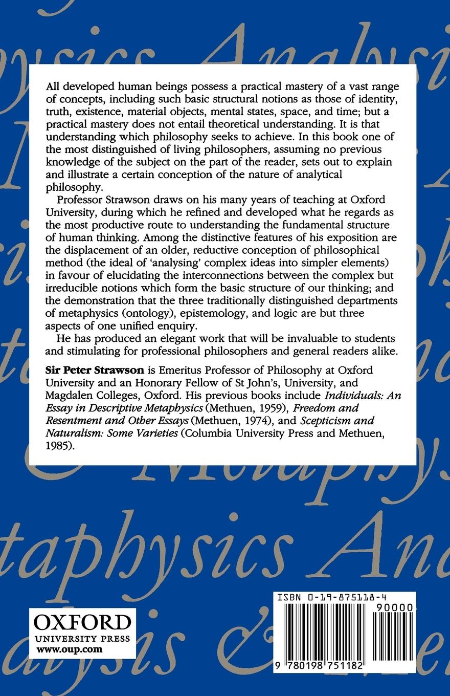 Rückseitencover Analysis and Metaphysics