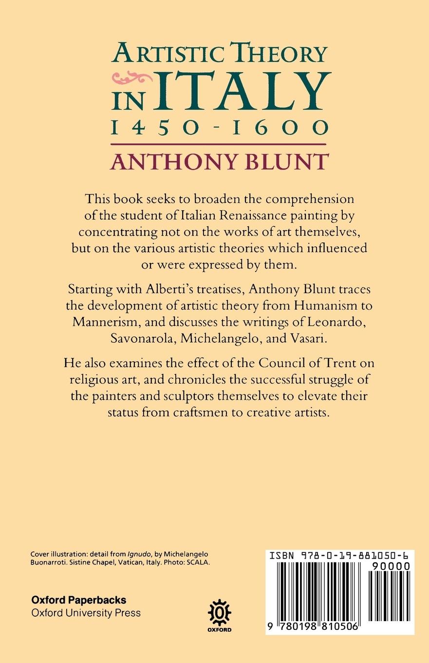 Rückseitencover Artistic Theory in Italy