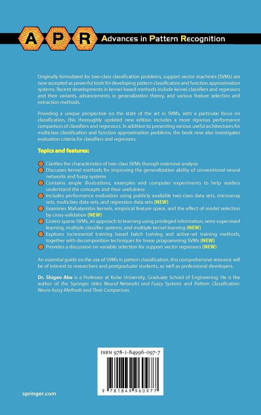 Rückseitencover Support Vector Machines for Pattern Classification